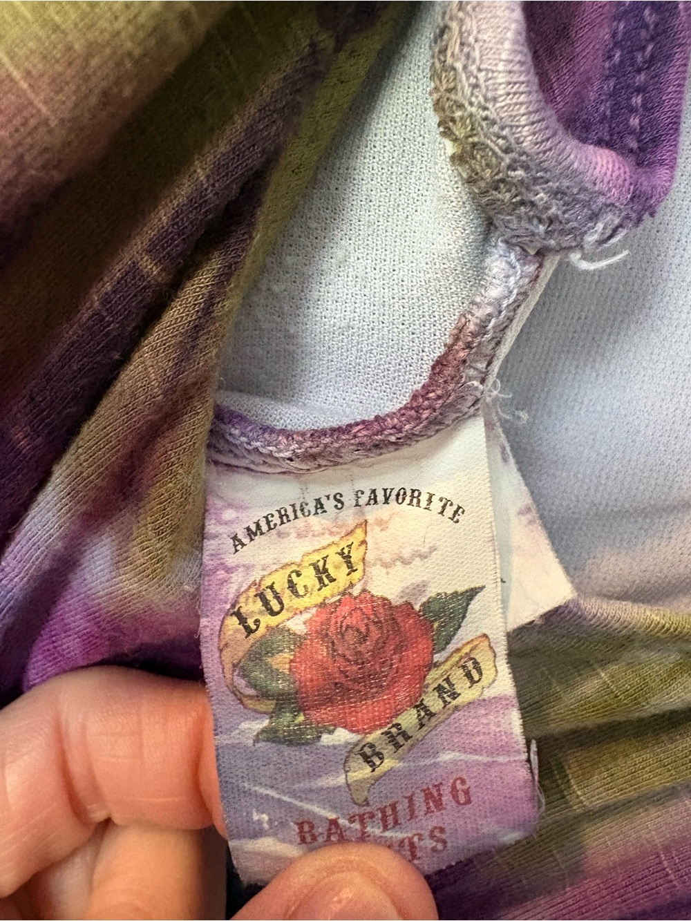 Lucky Brand Tie-Dye Maxi Dress in Purple, Blue & Olive - Picture 6 of 6